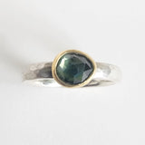 Green sapphire rosecut ring