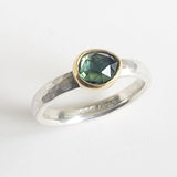 Green sapphire rosecut ring