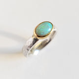 Pale flashy opal ring